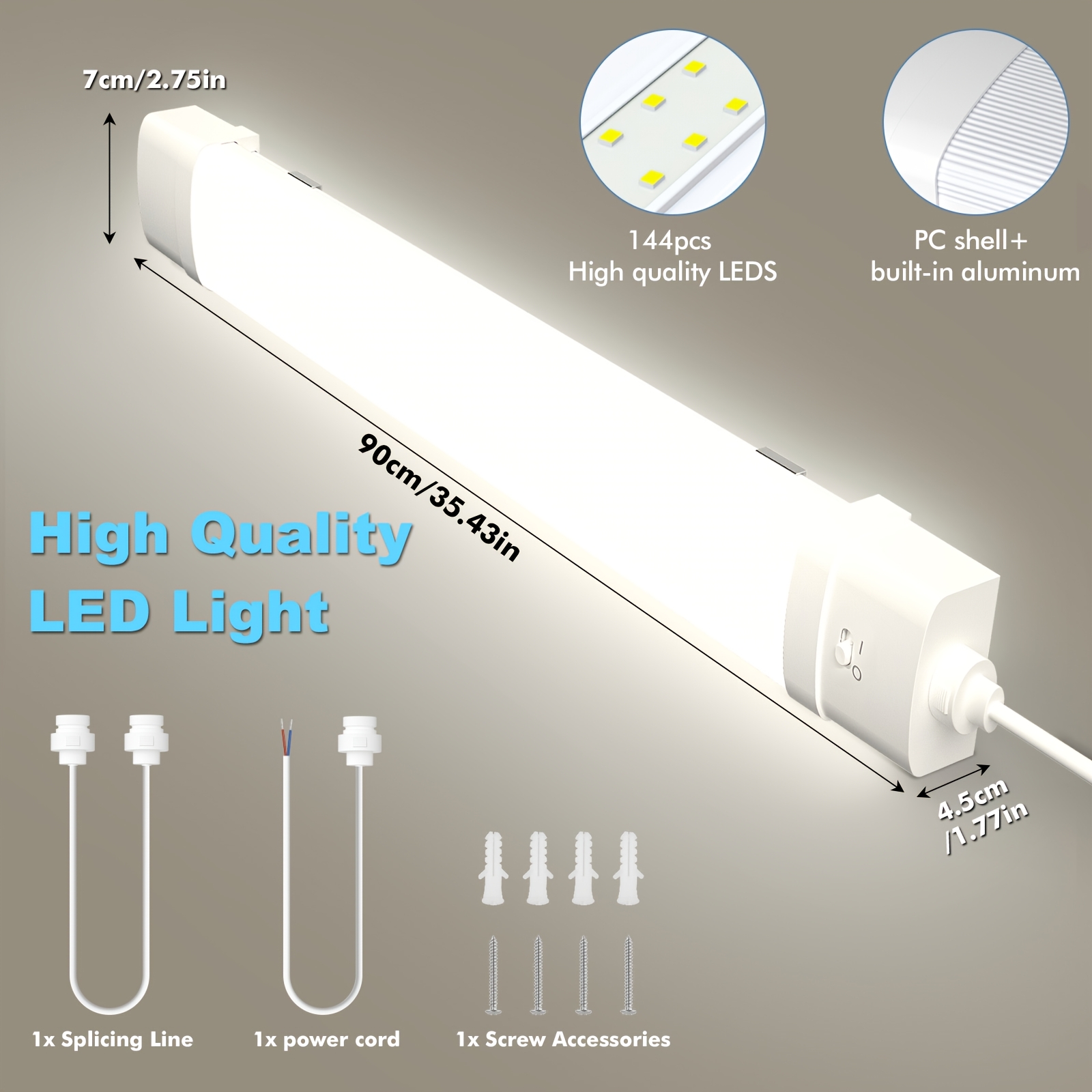 E-shop LED-Lichtleisten, Deckenleuchten mit Bewegungs- und Tageslichtsensor, verdrahtbare LED-Lichtleisten Garagenleuchten, geeignet für Balkon, ,