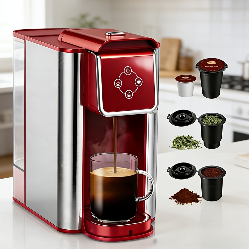 TEMU Coffee Maker, Coffee Machine, 3-in-1 Single-serve Coffee Maker, Tea And Coffee Machine, Ground Coffee Machine, 6 To 10 Ounces, 50-ounce