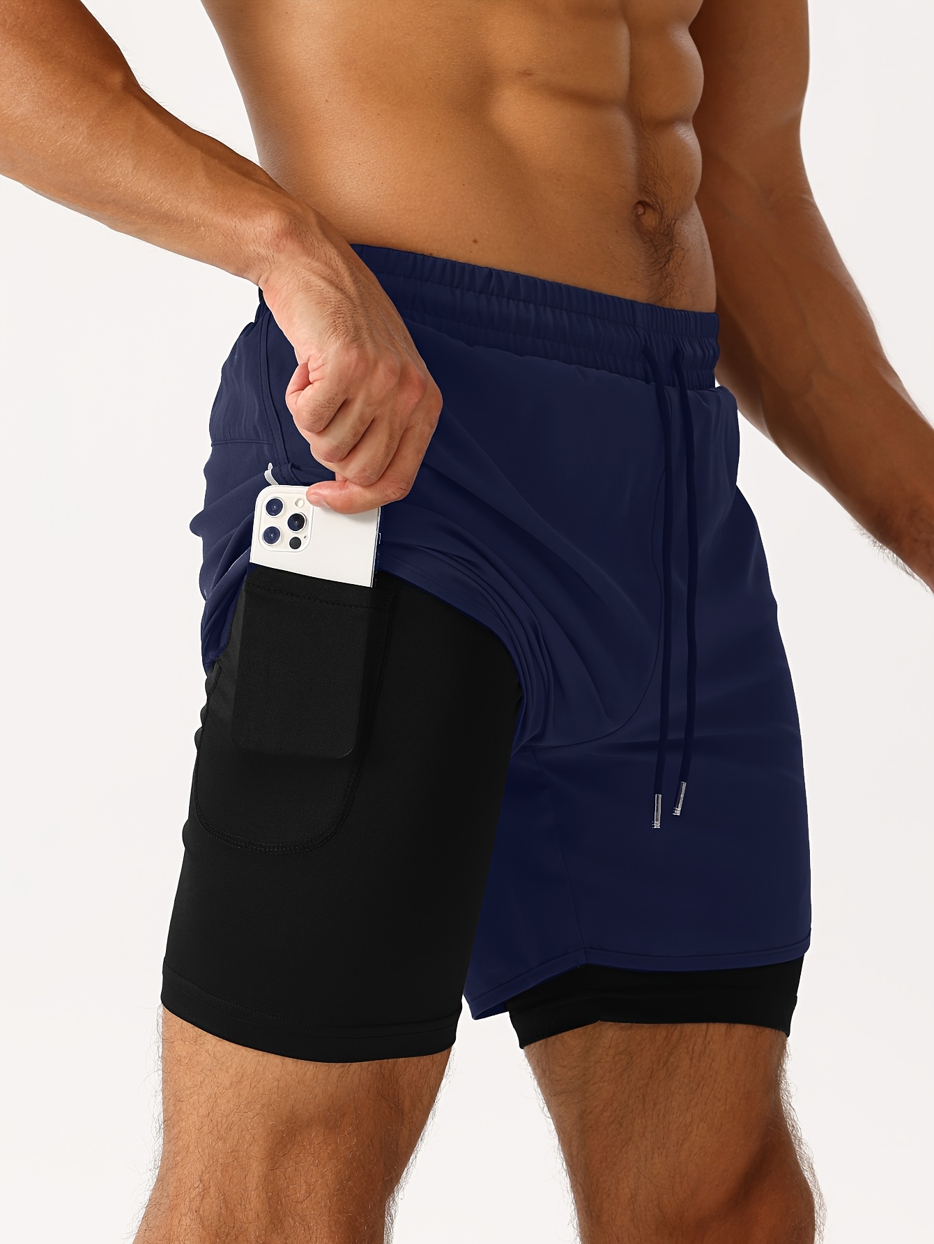 Men'S Shaping Sports Shorts with a Zip Pocket at The Back Waist