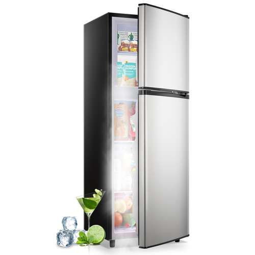 Galanz GL27S5 2.7 Cu Ft Mini Refrigerator – Stainless Steel, Single Door, Adjustable Thermostat, Dorm/Office