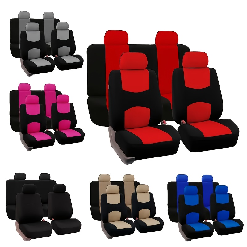 

Luxury Universal Seat Covers - Polyester Knit Fabric With Sponge Filling, Hand Washable/dry , Elegant Design For Front And Rear Seats, Car Accessories, Ideal Christmas Gift