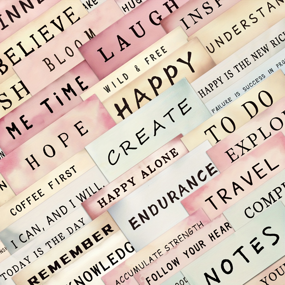 Image of 50pcs Label Vocabulary Stickers Notebook Laptop Phone Case Luggage Desktop Decorative Stickers