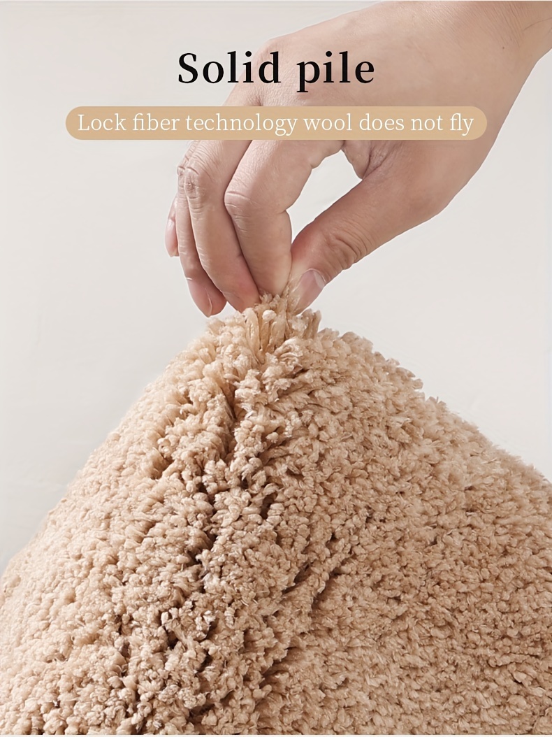 solid color short plush beige gray   brown bathroom mat 1pc   brand high quality thick ultra soft bathtub carpet plush absorbent non slip bathroom mat fade resistant comfortable carpet Product details 4