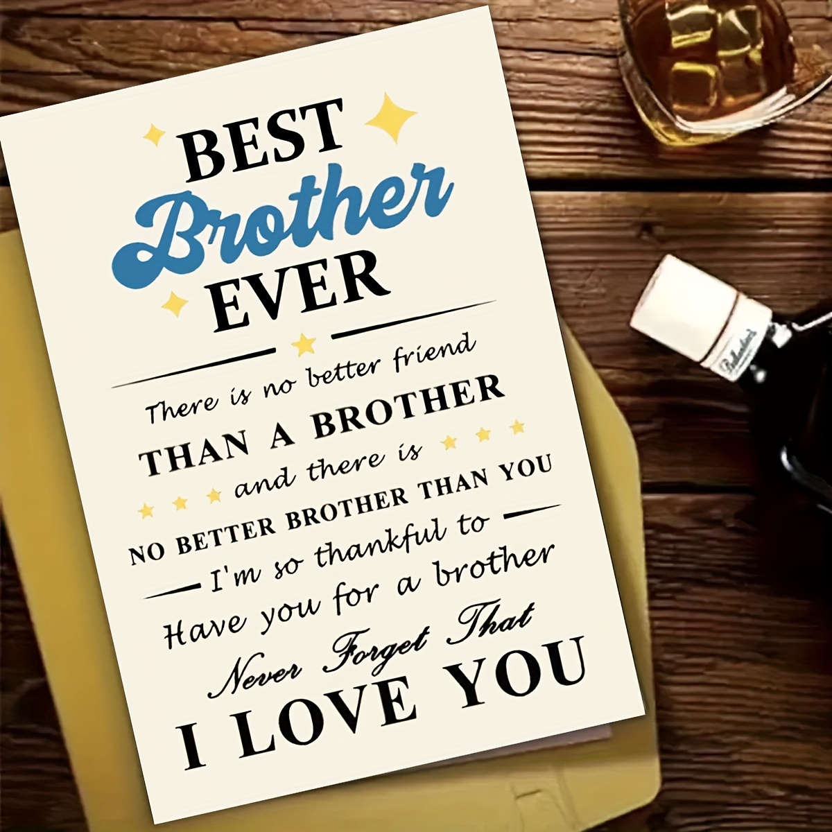 

1pc Humorous "best Brother Ever" Greeting Card - & Funny, Perfect Gift For Birthday Or Special , High-quality Paper, No Batteries Needed, Brother Birthday Card