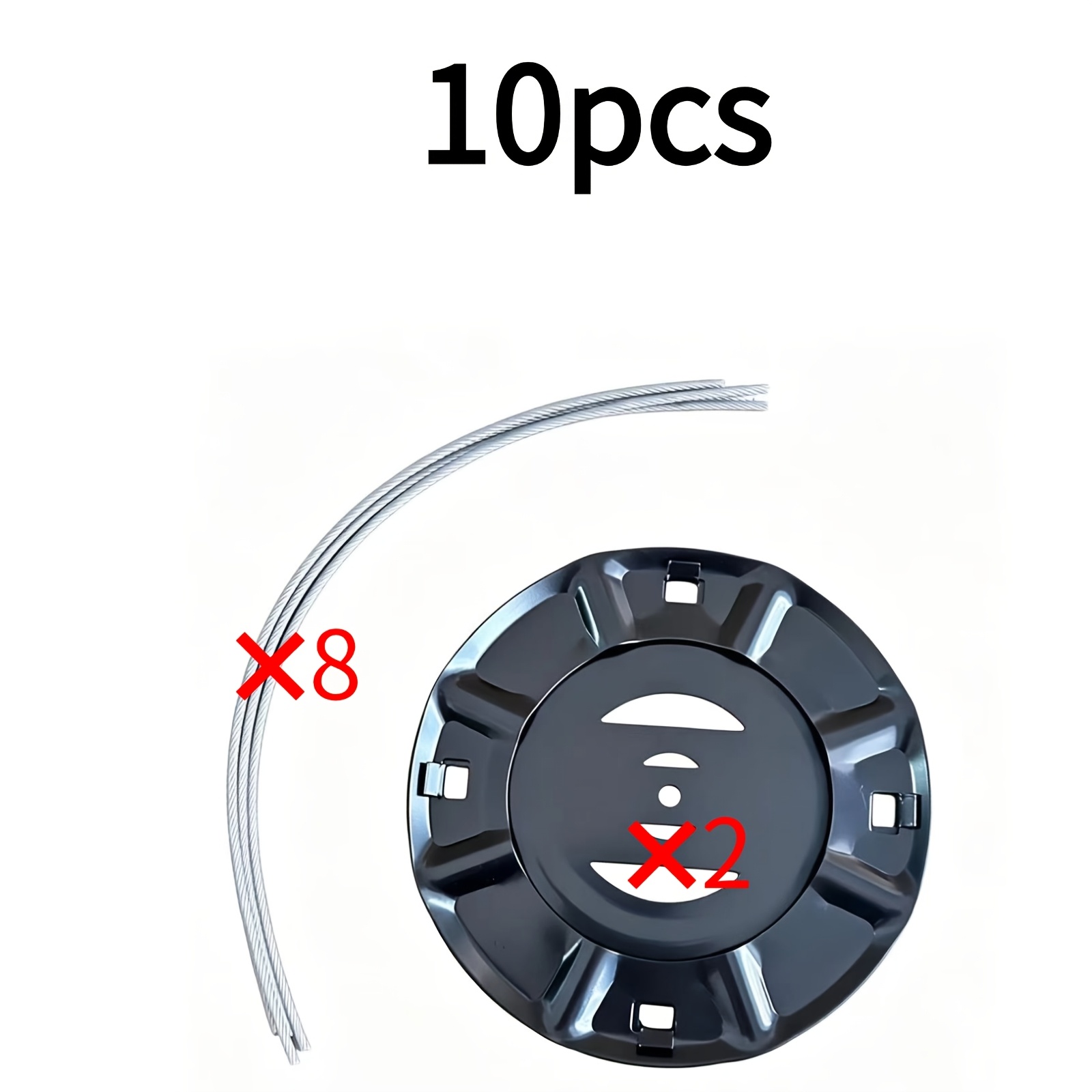 5pcs/10pcs Heavy-duty Lawn Mower Trimmer Head With Nylon Steel Wire Rope, Steel Wire Trimming Head, Suitable For Home Weeding And Lawn Trimming