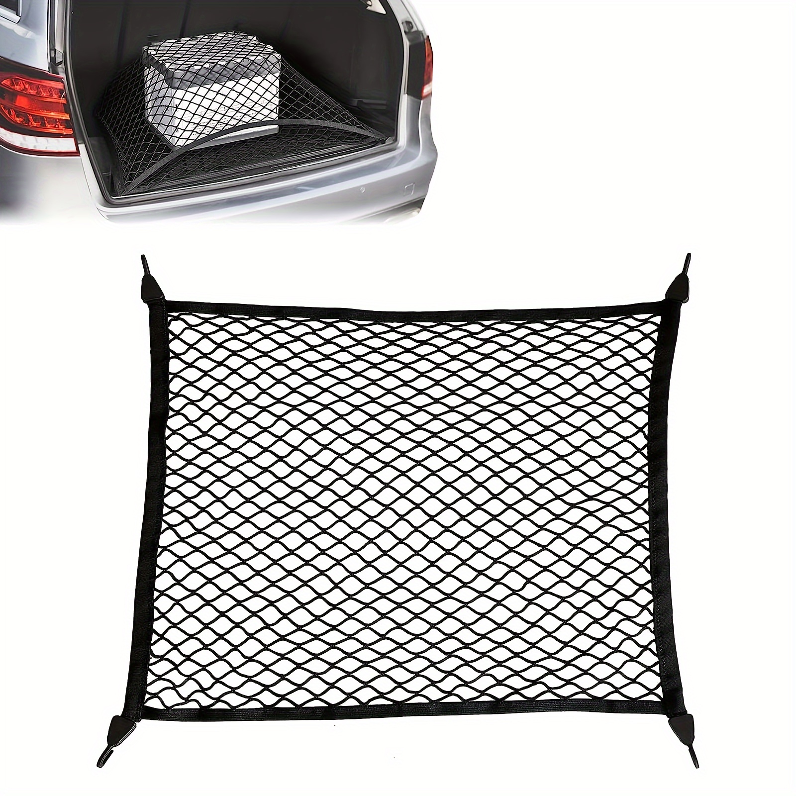 

Trunk Netting, 80x60cm, Extends To 160x120cm, Super Nylon Trunk Net Organizer, Luggage Protection Net