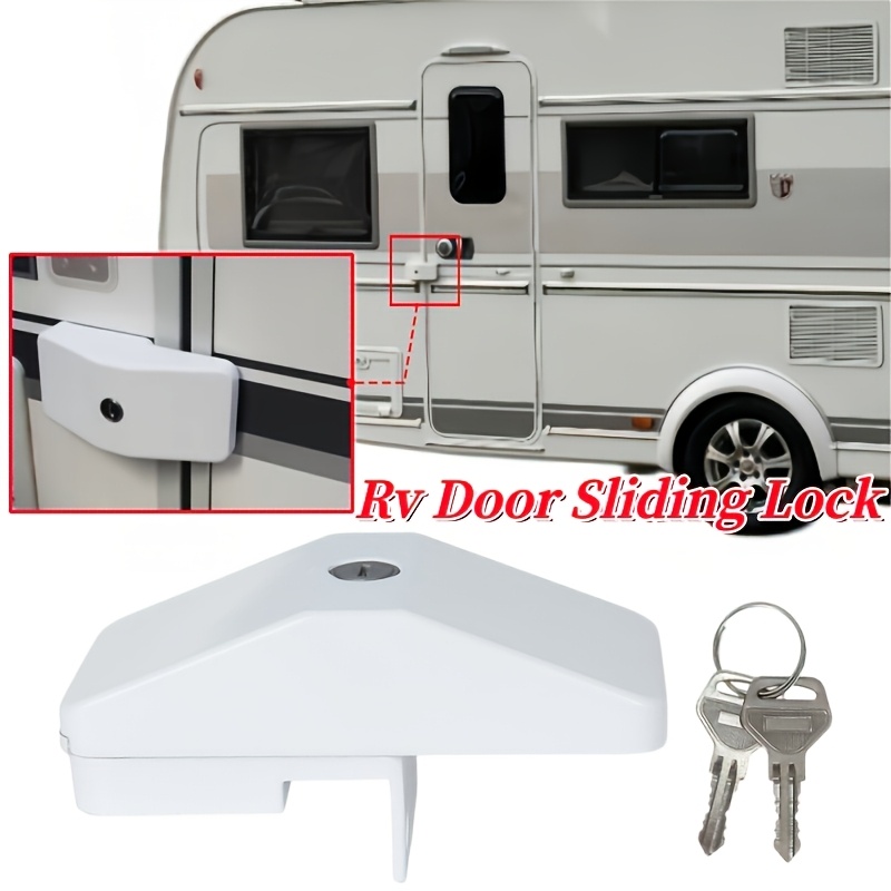 TEMU 1set Rv/ Security Door Frame Lock Sliding Lock For Motorhome Secure Locker With 2 Keys