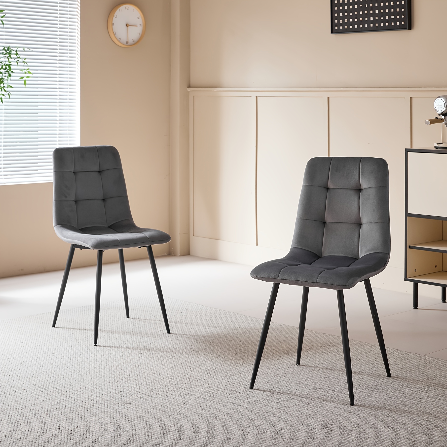 Egoonm Set Of 2 Velvet Dining Chairs With Metal Feet, Upholstered Kitchen Chairs For Dining Room, Living Room, Bedroom