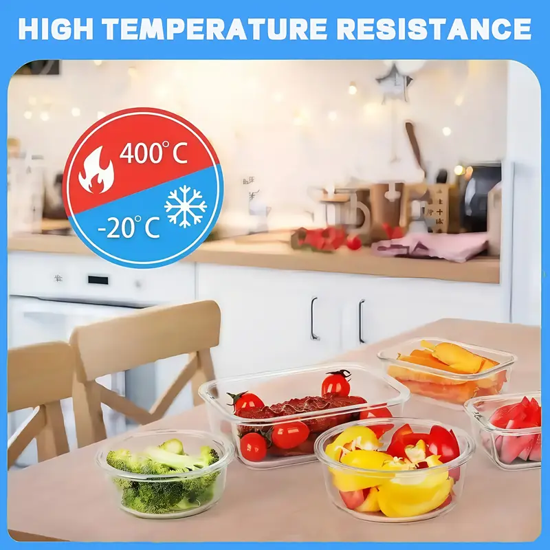 24pcs 12 containers 12 lids glass food storage containers with lids meal prep pantry kitchen lunch storage containers leak proof sealed glass lunch box for microwave oven fridge and dishwasher Product details 4