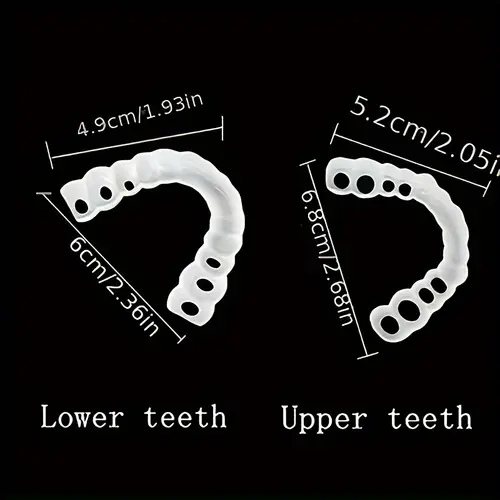 2 pieces of upper and lower teeth flexible whitening dentures comfortable veneers and anti brace as holiday gifts to relatives men and women can to bloom a smile