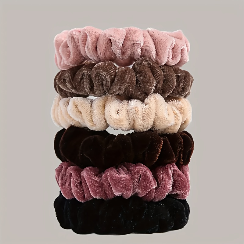 

6pcs Of Women' Solid Color Hair Ties With High