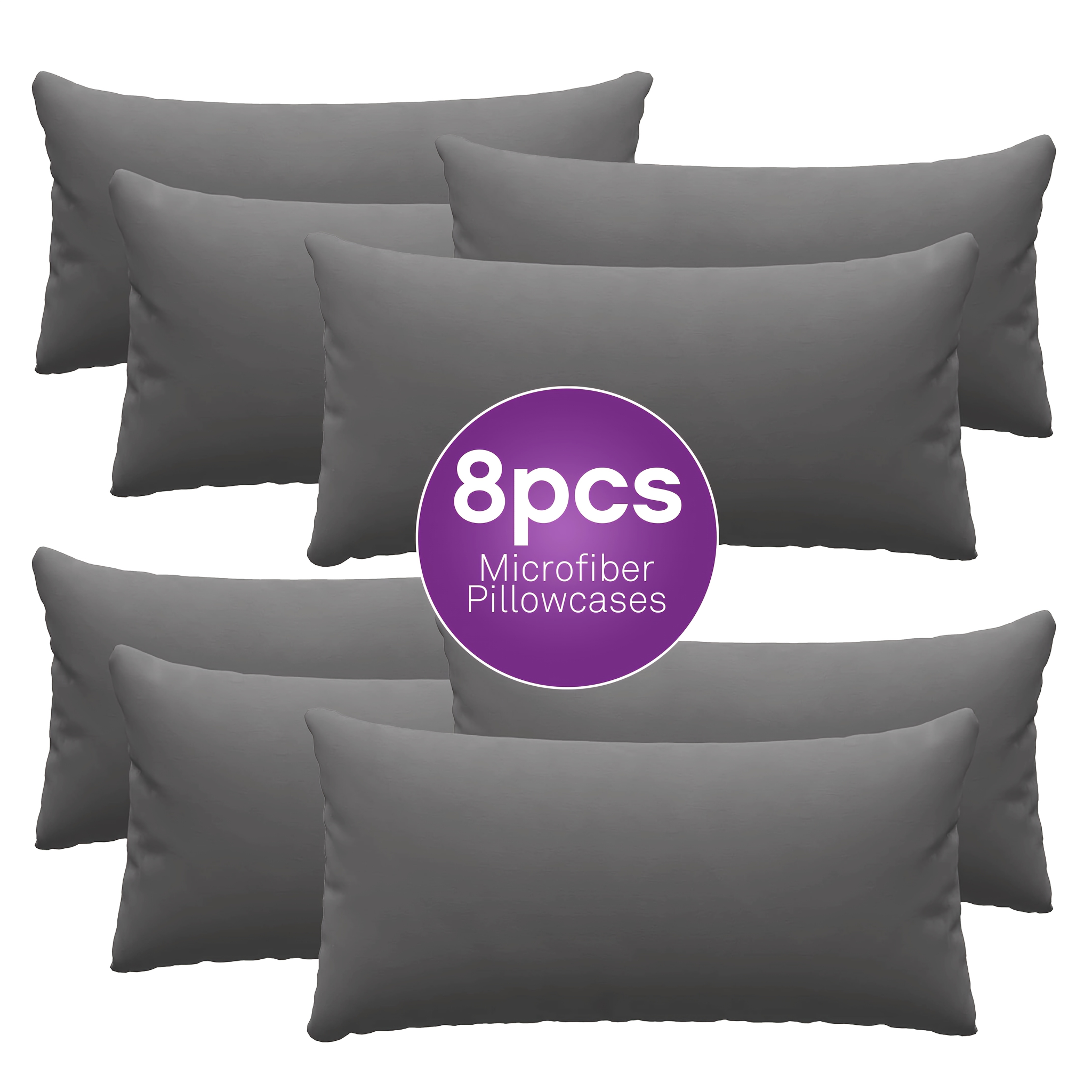 8pcs, 100% Microfiber, Solid Brushed Cloth, Bedroom, Pillowcase, Living Room, Sofa Universal