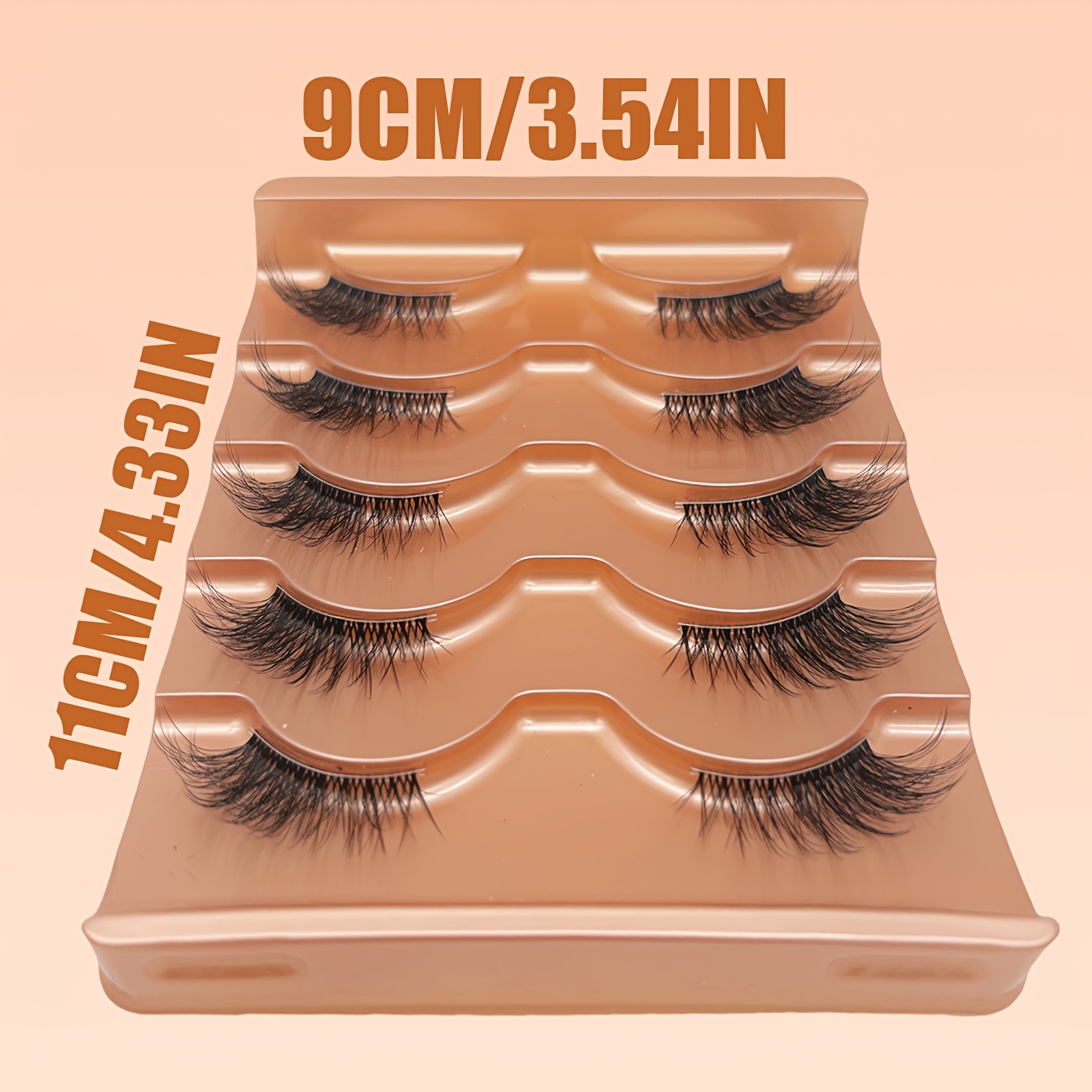5 Pairs Cat Eye Half-lash Set, 5-10mm D , Natural & Soft False Eyelashes - Reusable For