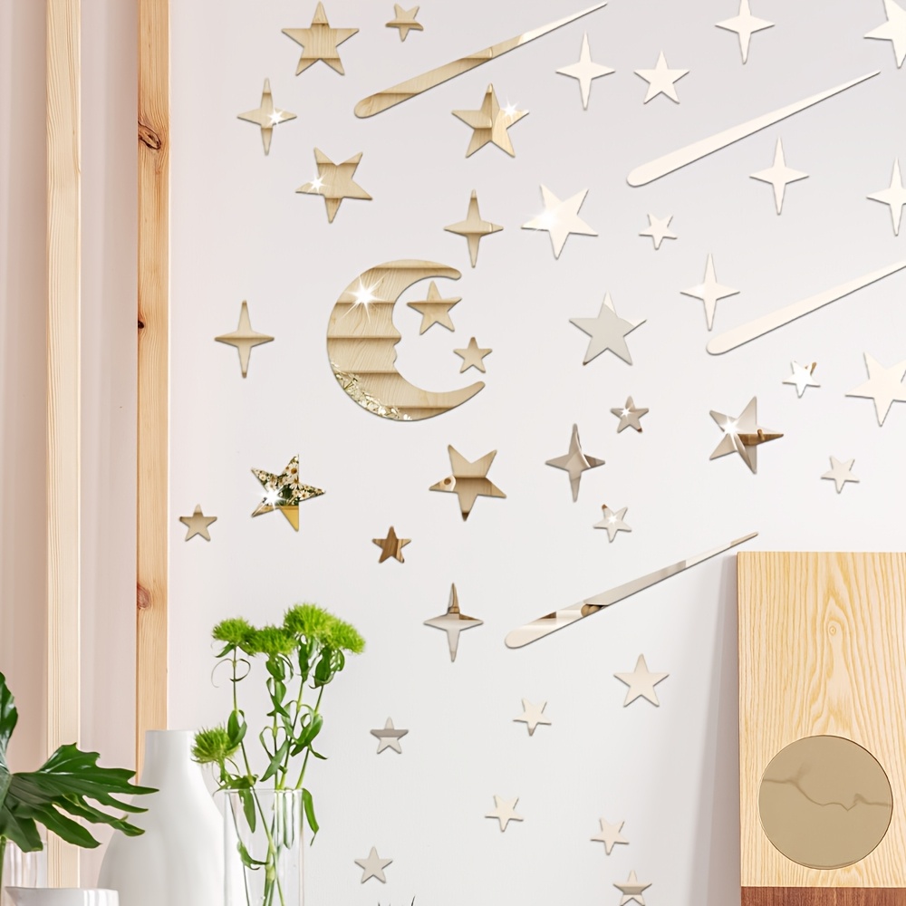 77pcs Shooting Star Acrylic Mirror Wall Stickers
