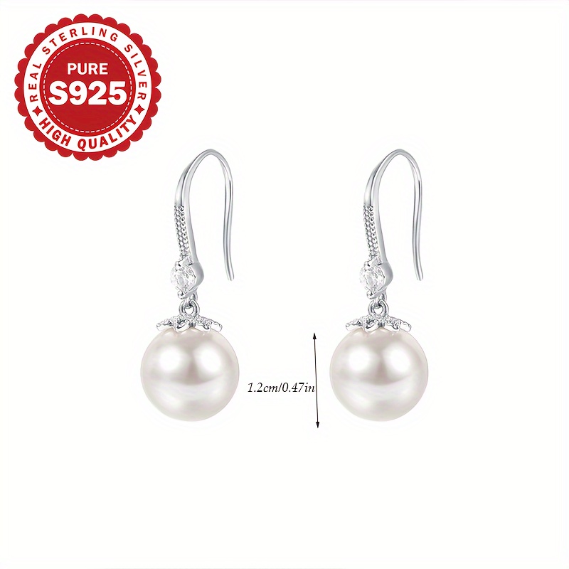 S925 Pure Silver Shell Pearl Earrings for Women