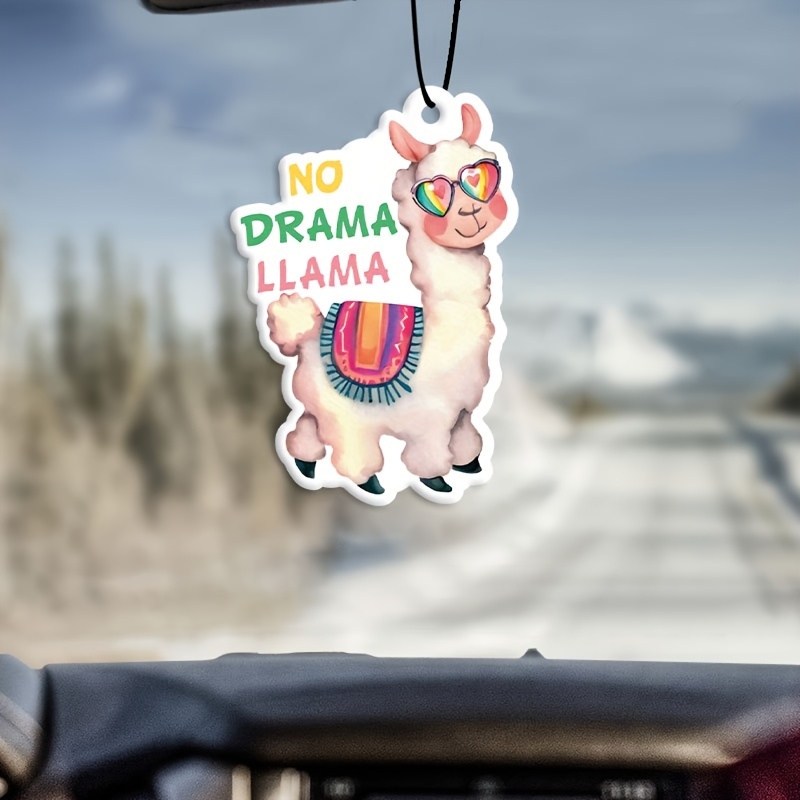 

1pc No Drama Llama Car Air Freshener - Car Rearview Mirror Hanging Fragrance Car Aromatherapy Tablet - Car Interior Decoration - Gift For Friend/wife