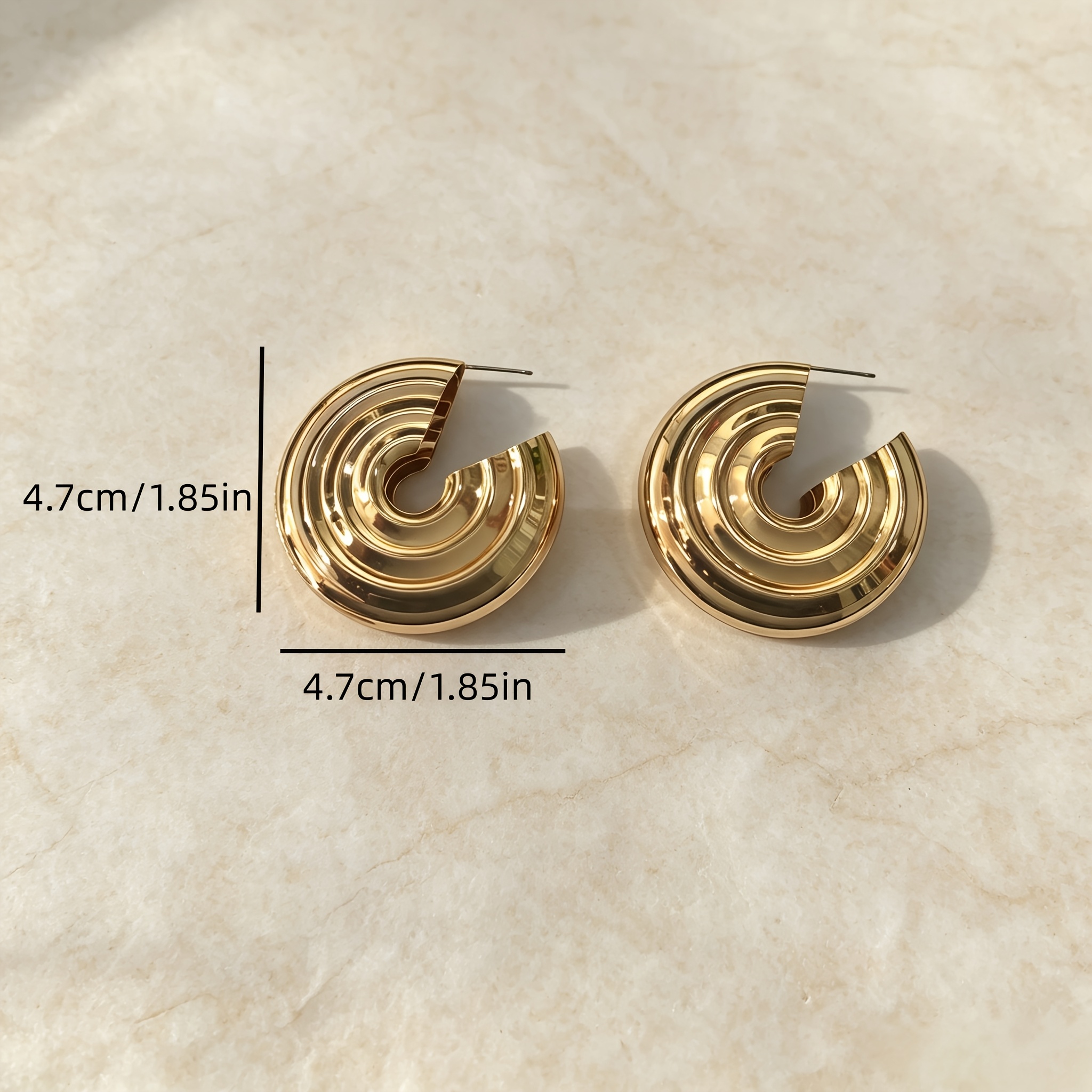Women's 3D Geometric Circular Imitation Vortex Spiral Hoop Earrings