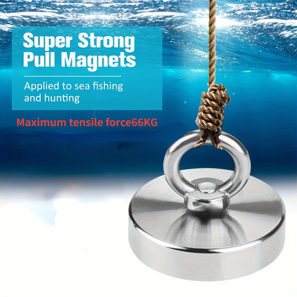145.51LB Strong Powerful Neodymium Magnet Hook Salvage Magnet River Fishing  Equipments Holder Pulling Mounting Pot With Ring