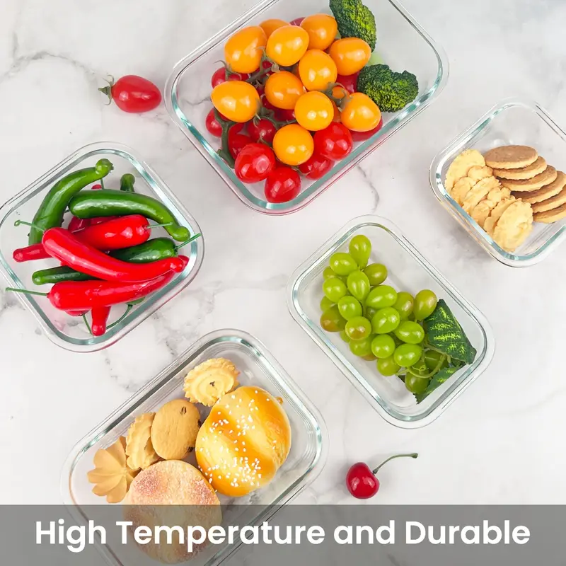 8 glass food storage containers airtight leak proof microwave oven freezer dishwasher safe bpa free stain resistant easy with lids for meal prep bento boxes kitchen organization modern kitchenware bpafree material Product details 3