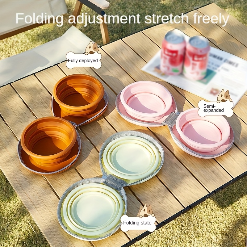 Folding Dog Food & Water Bowl - Heavy-Duty Portable Pet Bowl