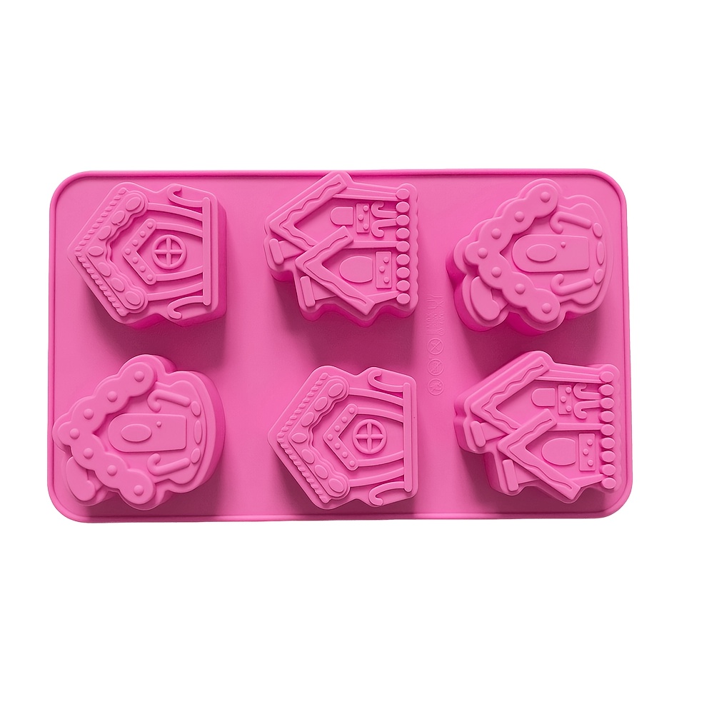 TEMU 1pc Creative Christmas House-shaped Chocolate Silicone Mold Cube Of Ice Cookie Pudding Dessert Mold Cake Decoration Baking Mold
