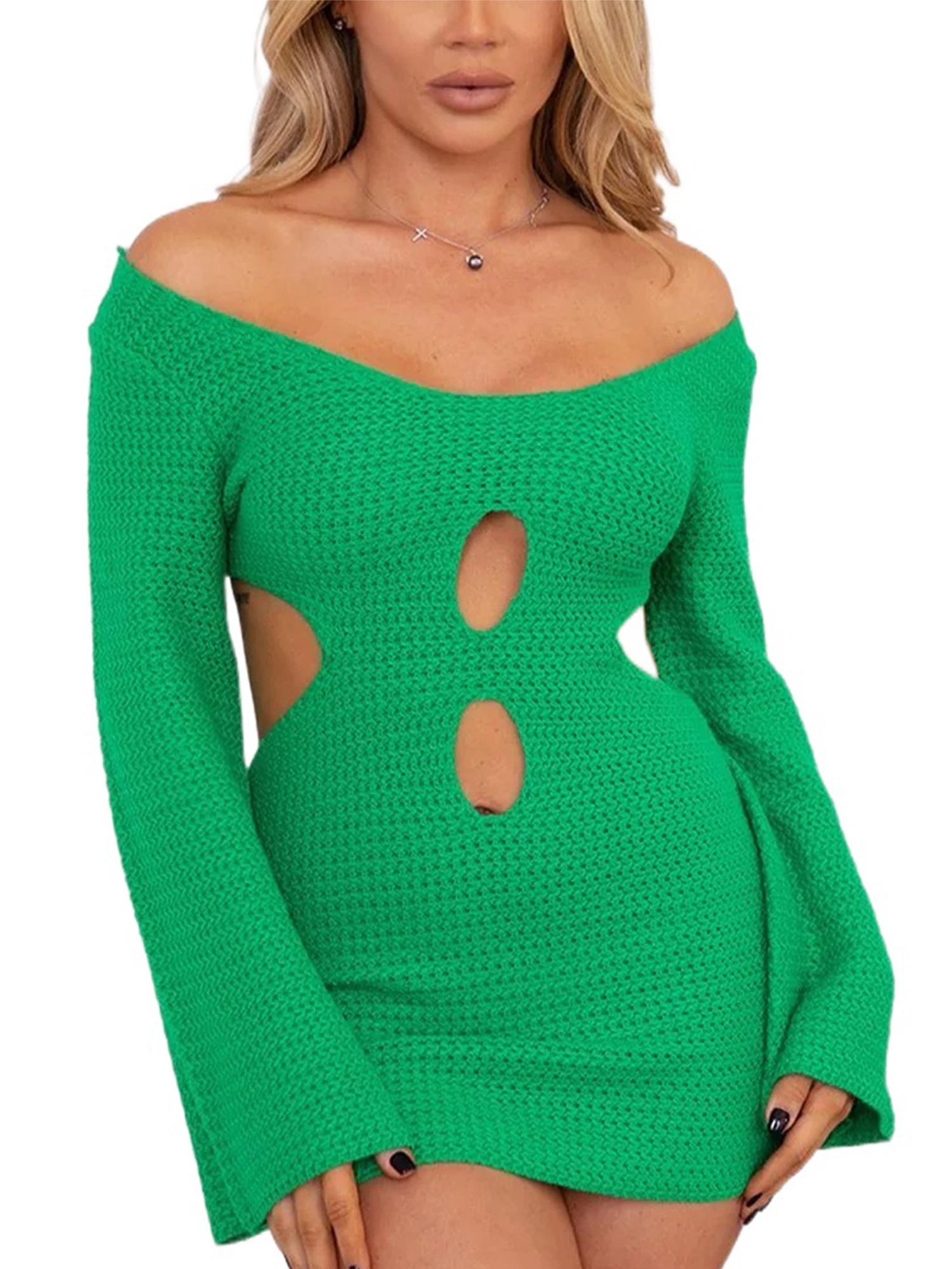 green knit dresses sold on Temu United States