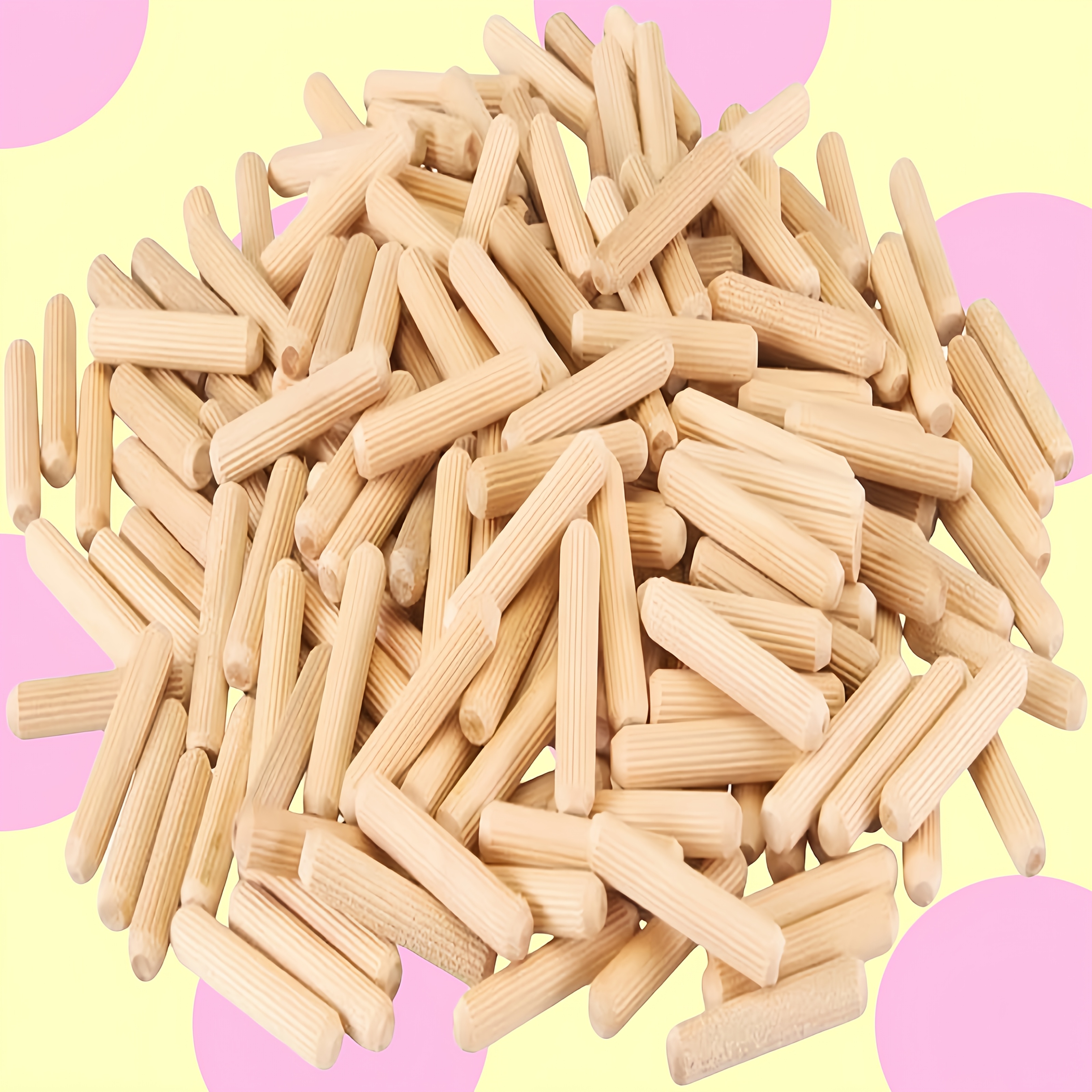 300pcs Mixed Size Set of Wood Nails, Mortise Tenons, Diagonal Eucalyptus Plugs, Wooden Dowels, Carpenter's Nails, Dowel Pins with Hole Locator, Accessories 6mm/8mm/10mm