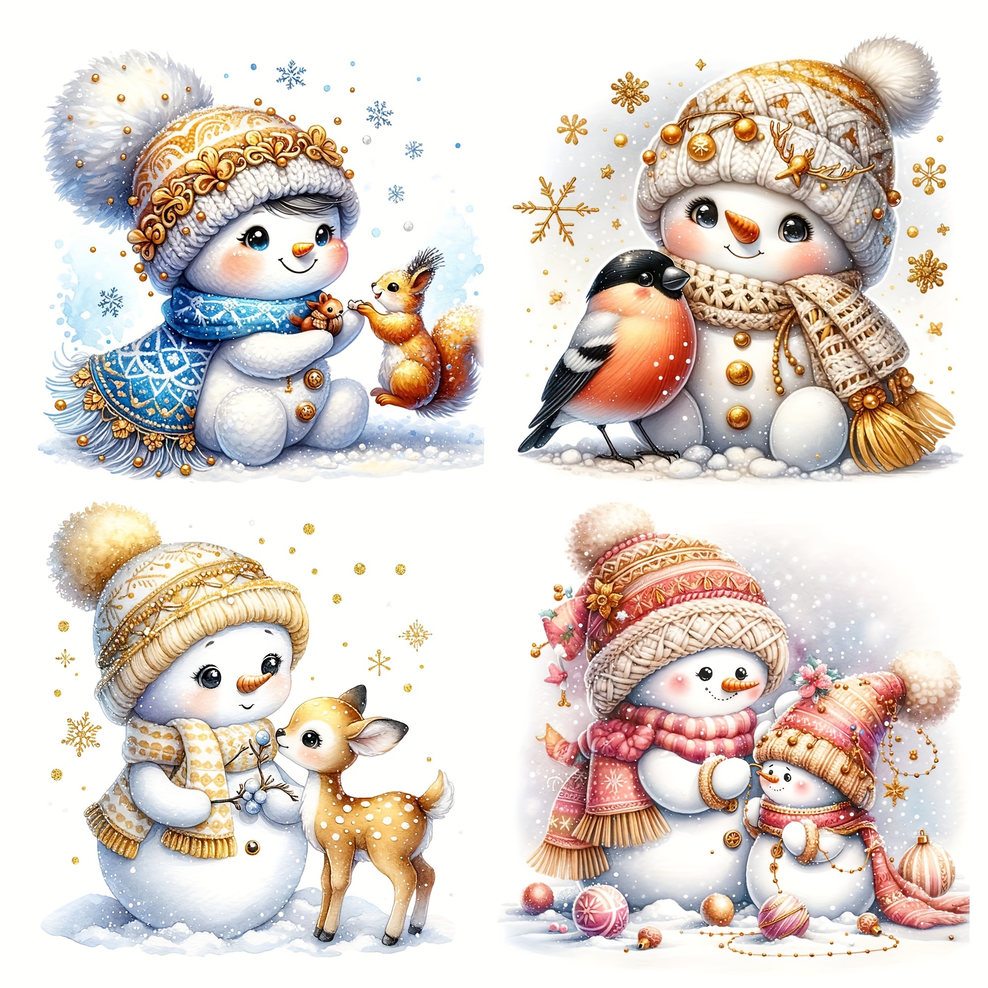 

Cartoon Snowmen 5d Diamond Painting Kit For Adults - Diy Round Diamond Art Craft With Acrylic Gems, Complete Diamond Coverage - Whimsical Wall Decor And Gift For Beginners