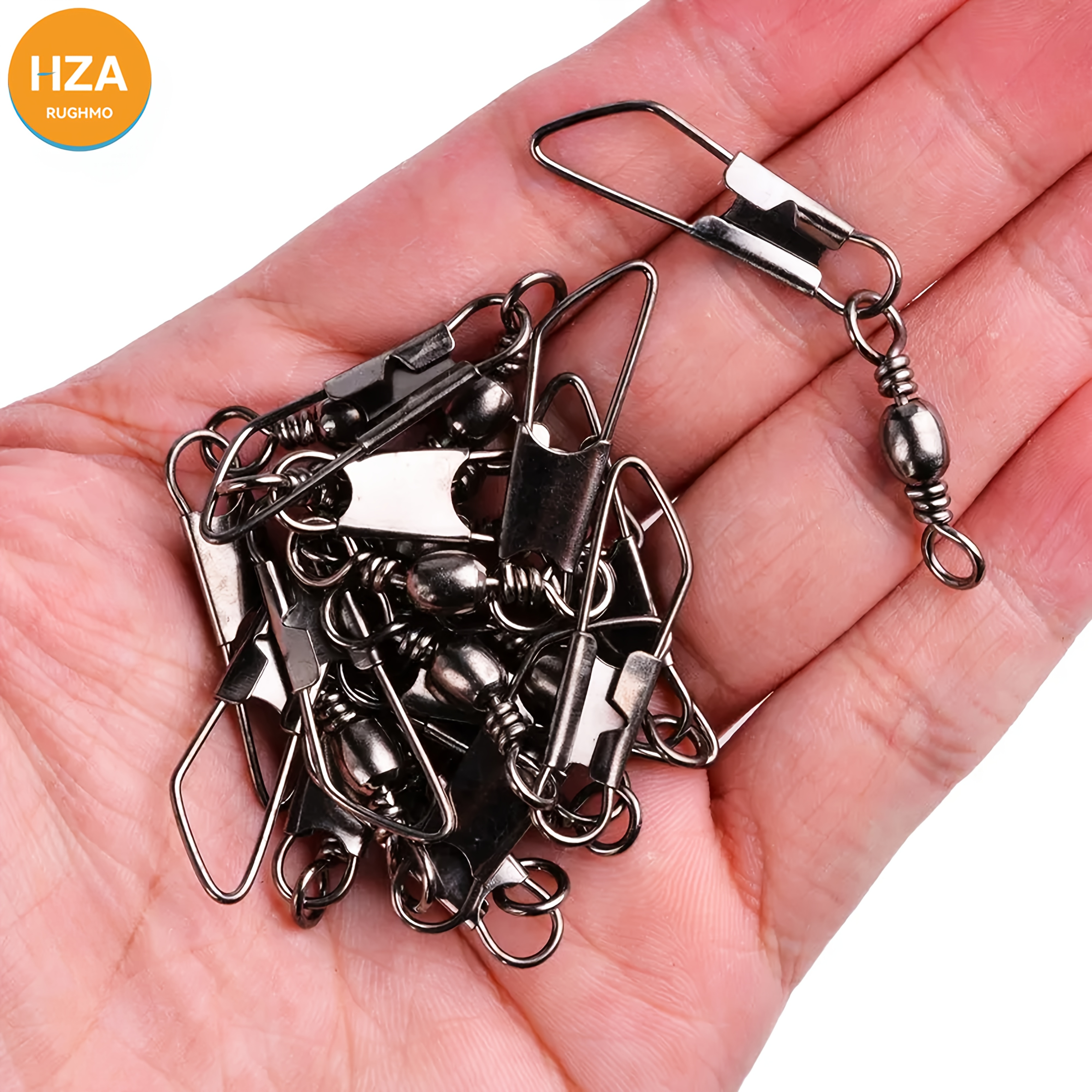 

Hza-rughmo Stainless Steel Fishing Swivel - 8-shaped Connector, Quick For Angling & Hunting