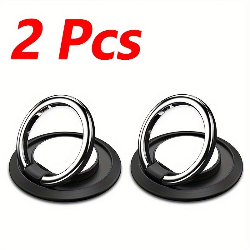 TEMU 2pcs Cell Ring & Stand - 360° Rotation Universal Phone Finger Ring Kickstand With Anti-fall Grip - Compatible With Mobile Phone, Tablet & Cases
