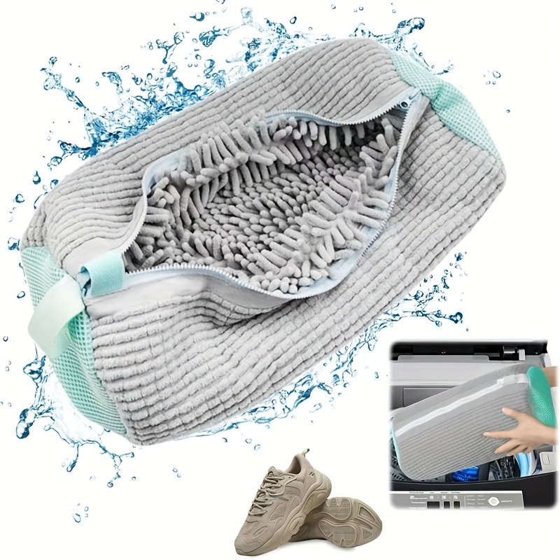 Gray Washable Shoe Bag with Elastic Opening & Mesh Top - Durable Fabric High Quality Design for Shoes, Boots, Jewelry, Watches - Machine Washable Storage Organizer, Shoe Storage, Travel Organizer, Compact Organizer, Reinforced Stitching, Protective Cover, Outdoor Adventurers