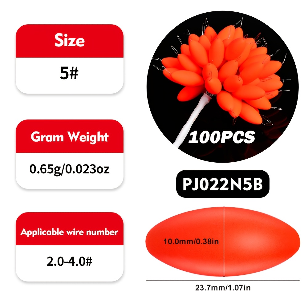 Image of 100pcs High-visibility Foam Fishing Floats For Foam Stoppers, Fishing Floats Buoys, Fishing Tackle, Fishing Equipment
