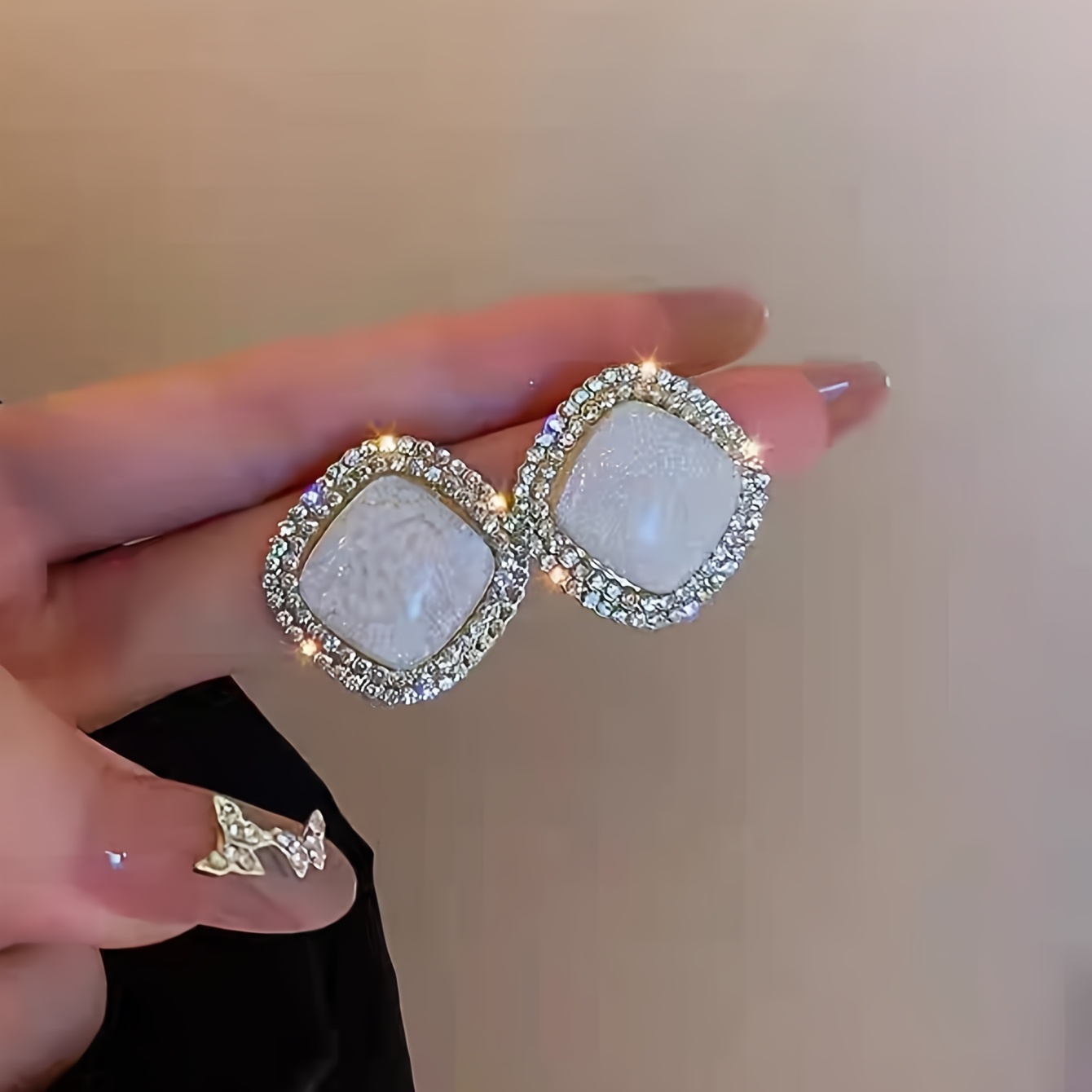 Compact Square Earrings for Women's Daily Wear, Stylish