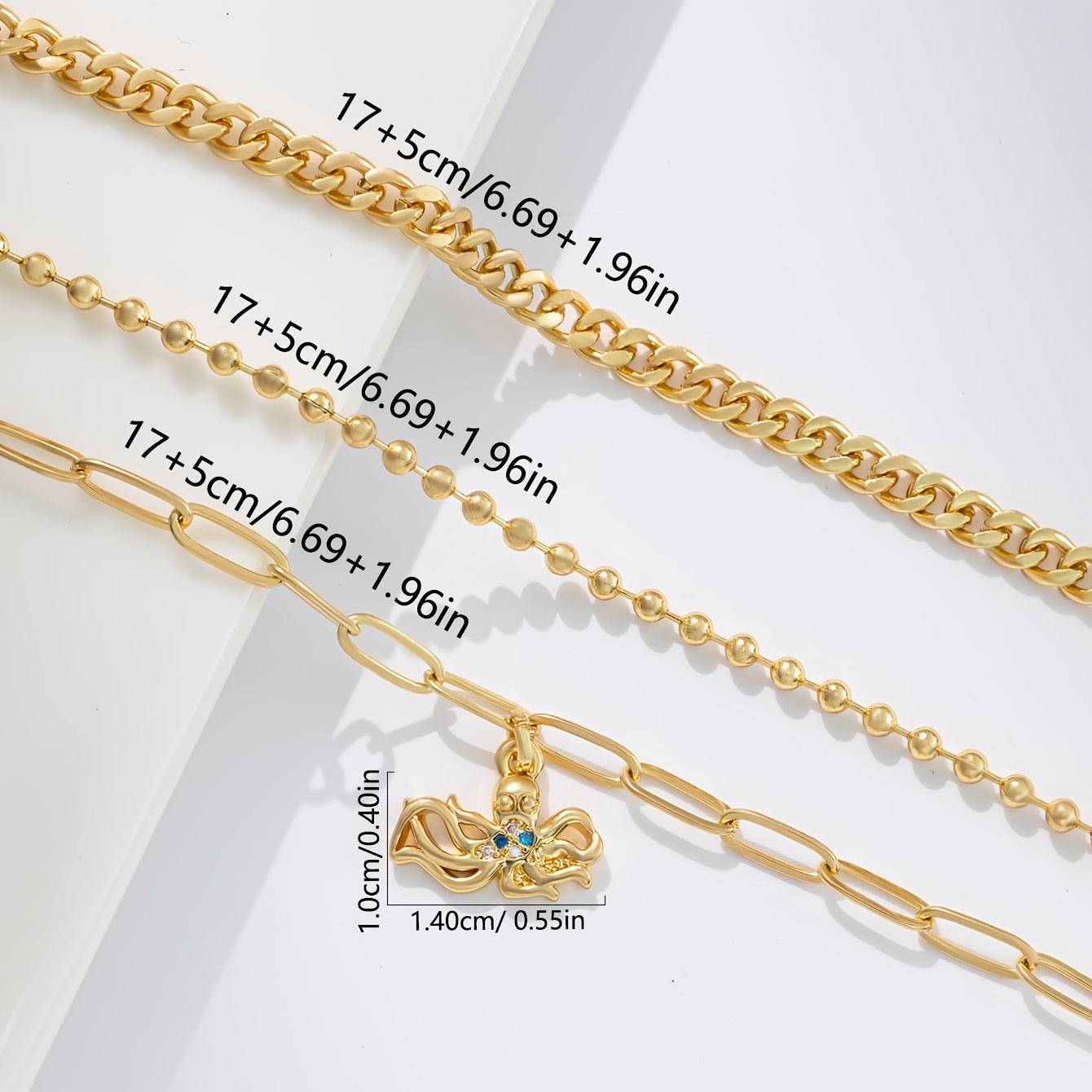 INS Premium Elegant Octopus Inlaid Synthetic Zirconia Bracelet Set