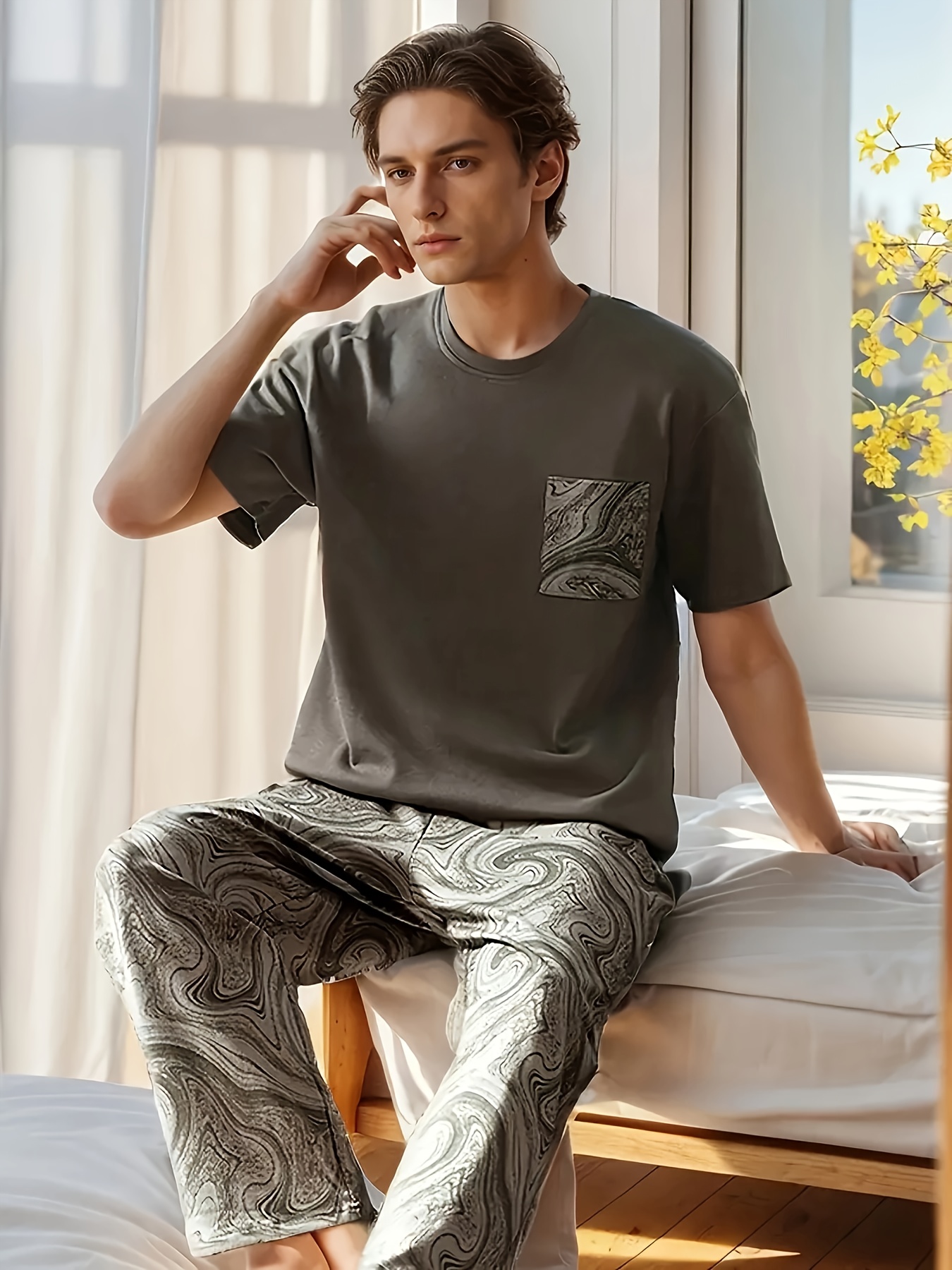 Pijama Hombre Pijamas De Piezas Ropa De Dormir Para Hombres Pijama