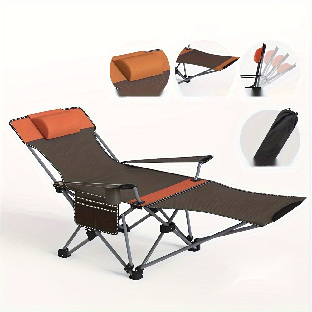 Camping Chair Outdoor Fishing Chair Backrest Small Stool Folding Chair  Beach Chair Recliner Chair Portable Lunch Break Wild Sports Folding Chair -  Sports & Outdoors - Temu