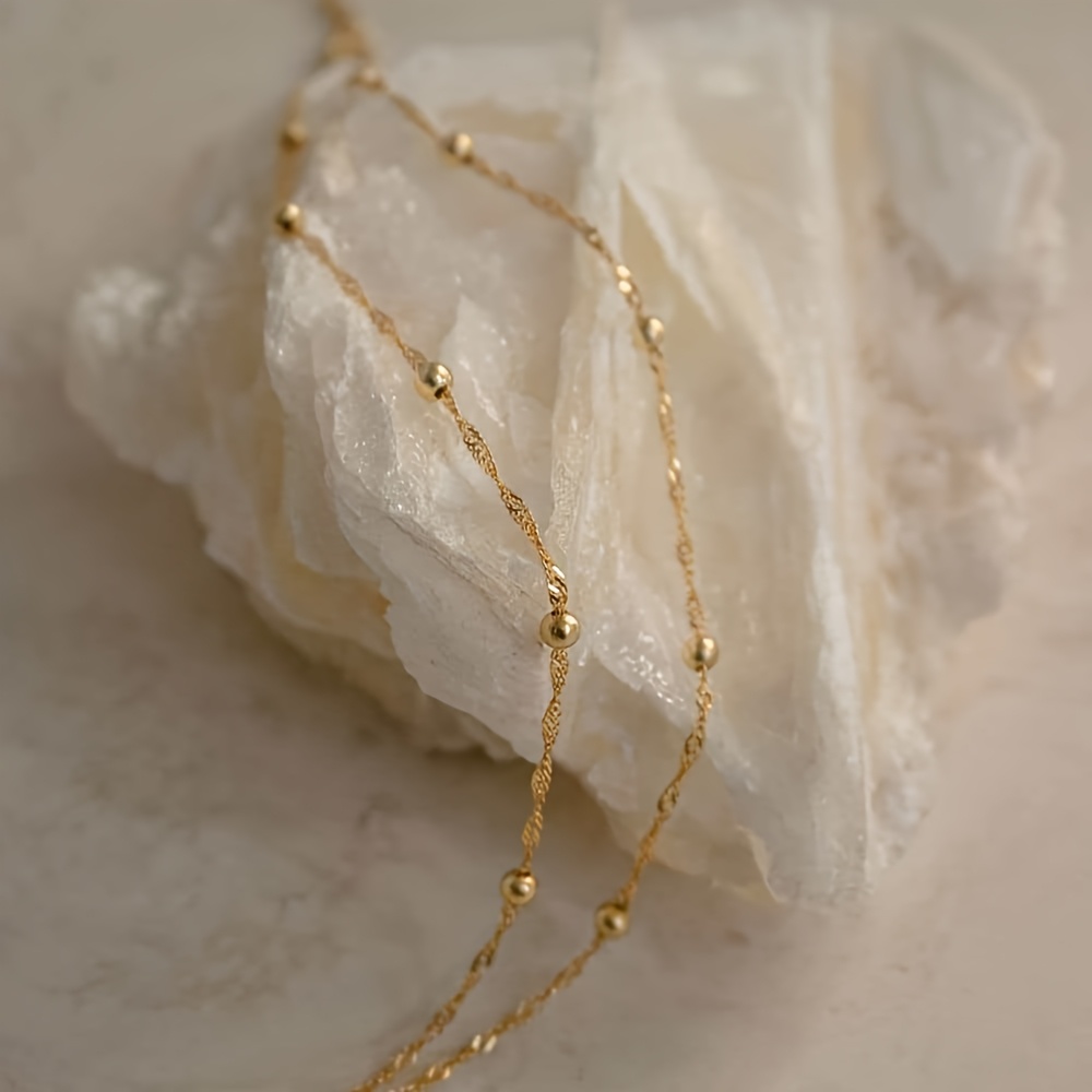 Exquisite Double-Layer Water Ripple Beach Anklet