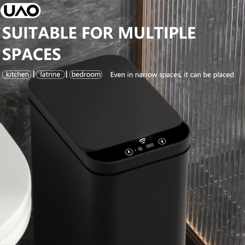 

Uao Trash Can - , Large Lid For Bedroom, Bathroom, & - Battery-free ,