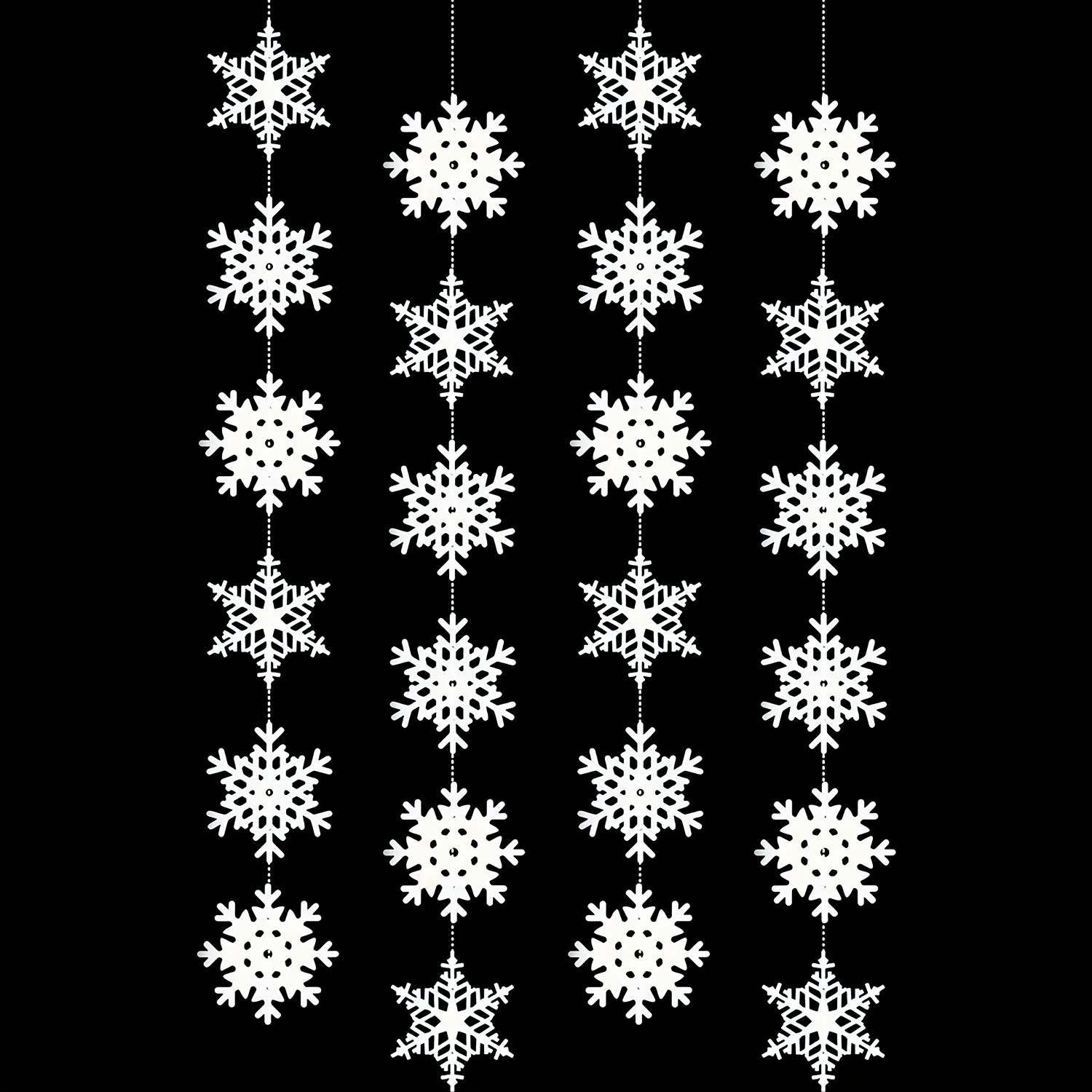 TEMU 12/24/36pcs Snowflake Hanging Decorations - Elegant Cuttable Snowflakes, Lightweight Paper Party Decor For Christmas, Winter Birthday, Wedding,