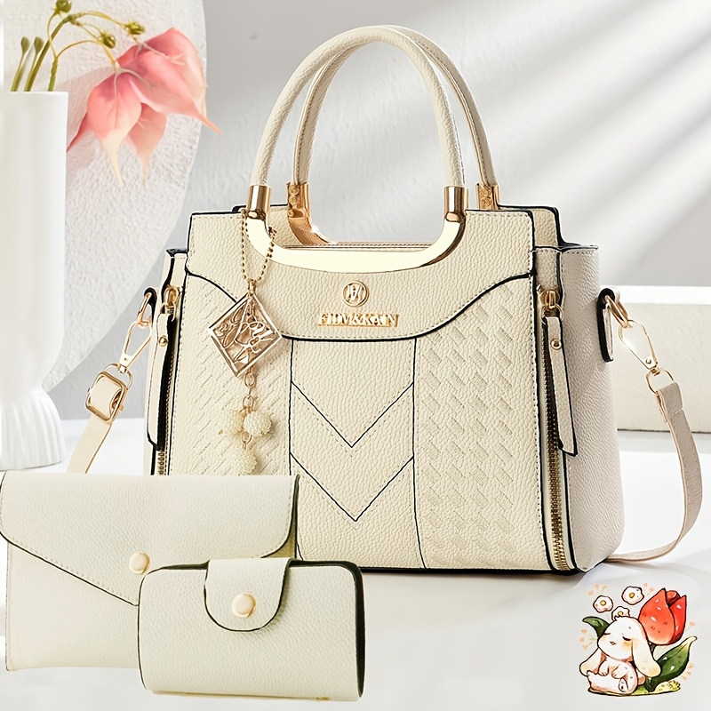 womens bag set ladies small handbag holiday gift bag crossbody bag tote bag printed commuting quilted niche design with   feel fashionable new arrival multi piece set casual bag suitable for   daily occasions like   details 1