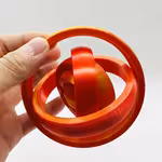 3D 列印无限旋转玩具,直径 3.74 英寸,双色蓝红渐变,塑胶新奇小工具,适合成人,有趣的办公桌配件和减压器