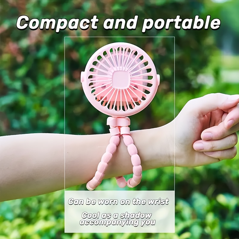 1pc portable octopus fan flexible tripod usb rechargeable handheld electric fan ideal for stroller travel outdoor use plastic material gift for friends holiday gift birthday gift details 9