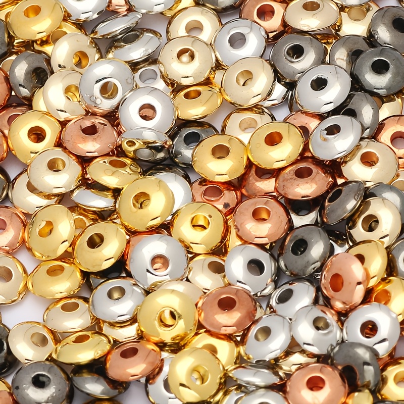 400Pcs Smooth Saucer Spacer Beads for Handmade Bracelets and Necklaces