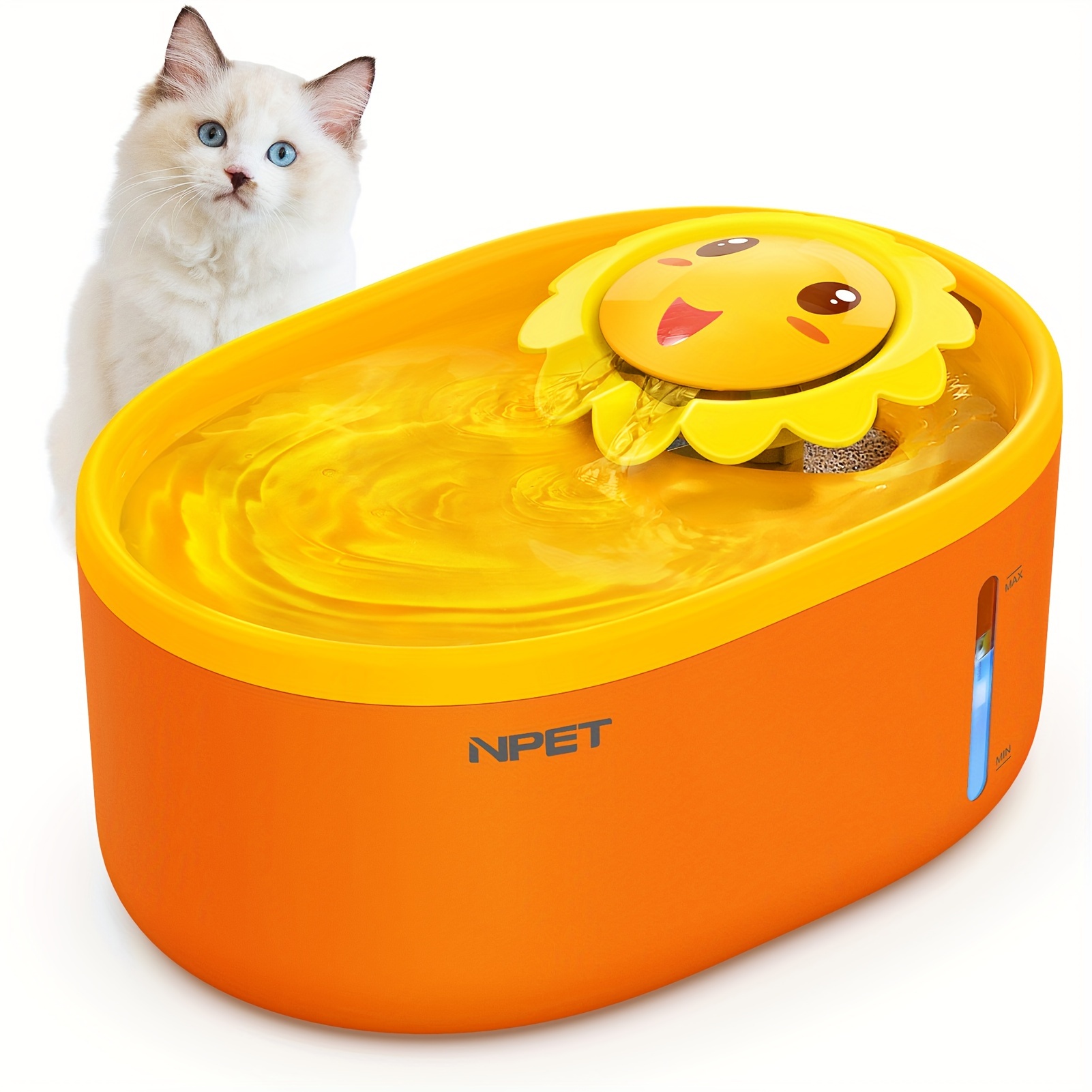 

Npet Cat Water Fountain With Diy Stickers, 2l/67oz Automatic Pet Water Fountain With Quiet Pump, Dog Water Dispenser For Drinking With Waterfall Faucet