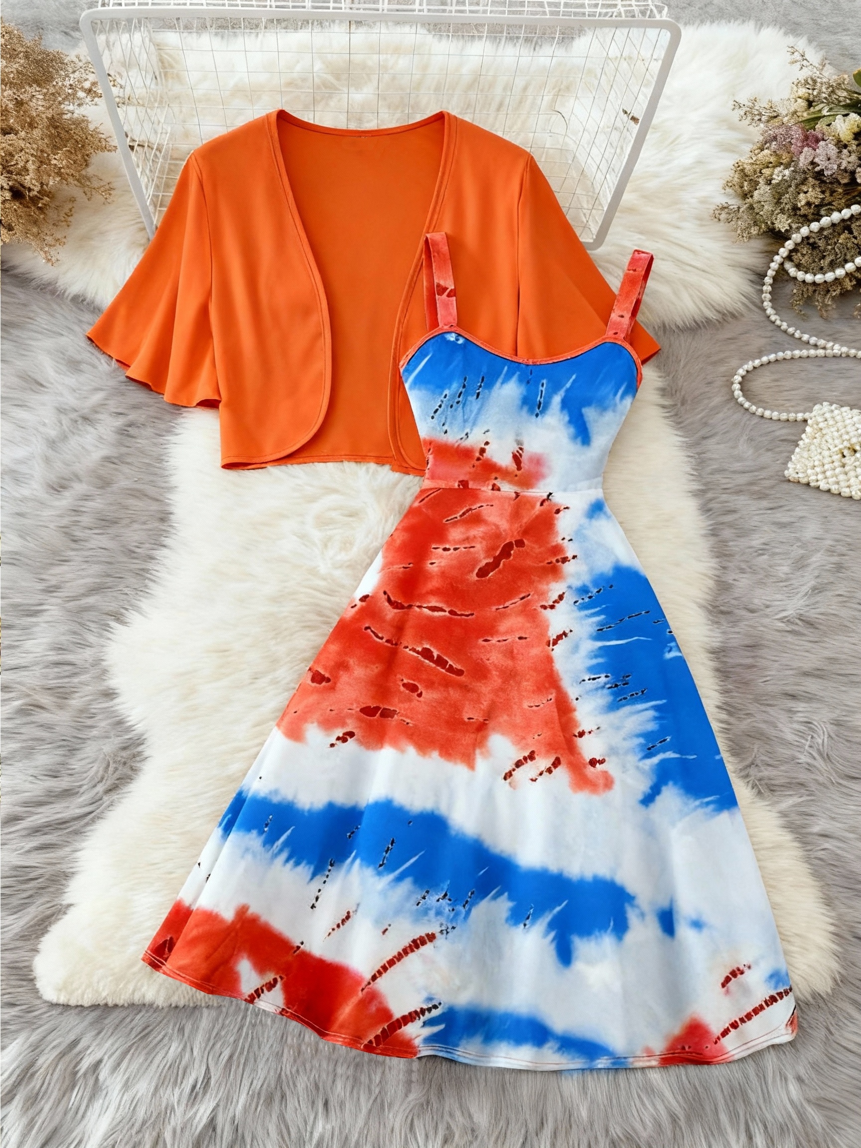an elegant 2pcs set a solid color short sleeved cardigan a - Temu Qatar