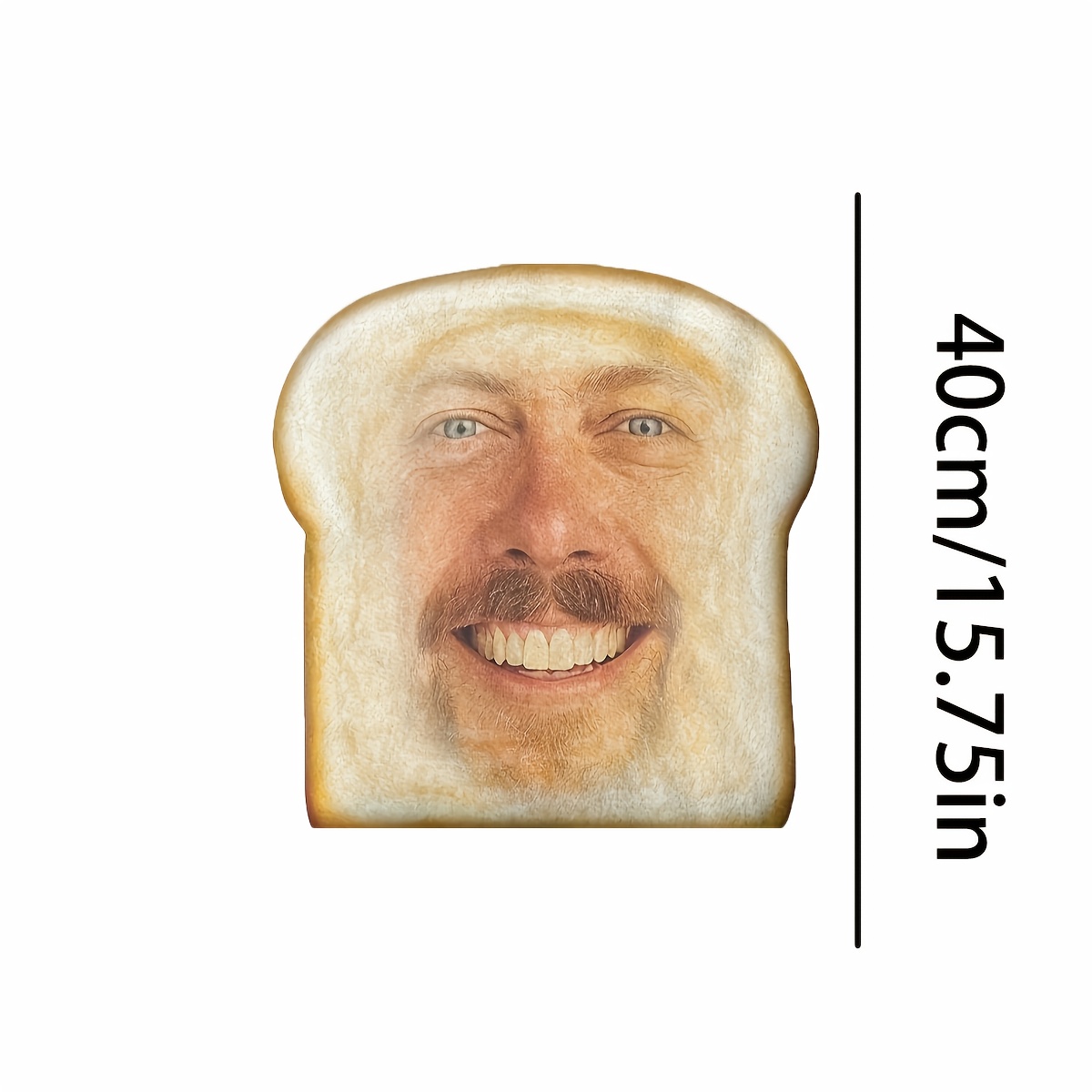 TEMU Custom Face Toast Shape Ugly Pillow - Personalized Decorative Cushion, Suitable For Room Decor Sofa Chair Father's Day, Mother's Day, Halloween,