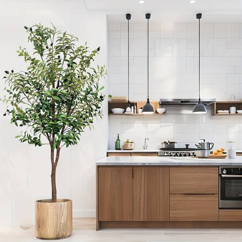 item picture 6ft artificial olive tree with planter tall olive tree decor featuring large branches indoor home and floor decoration