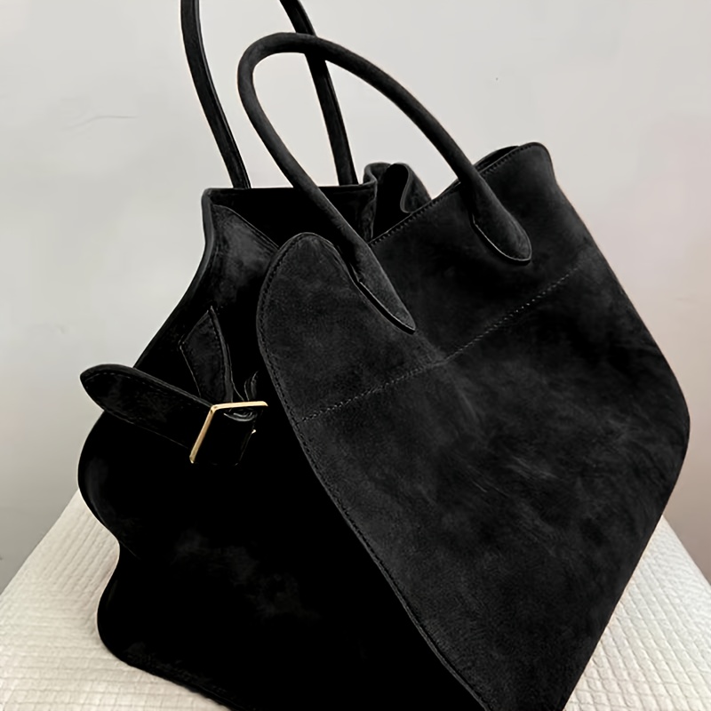 TEMU Women's Large Capacity Tote Bag - Elegant Brown Handbag With Zipper Closure, Durable Polyester Work Bag For Women, Commuter Purse For Office,