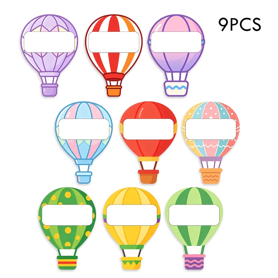 TEMU Set da 9 etichette con a forma di , adesivi colorati a cartone animato, adesivi memo, con illustrazioni a cartone animato, schede adatte per