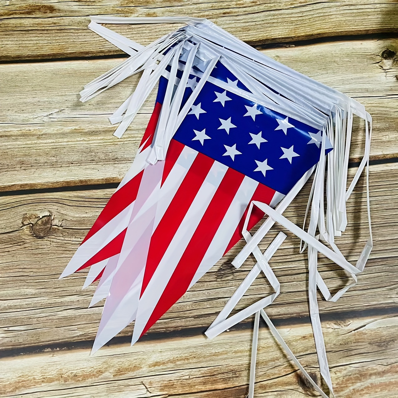 1pc 10m/32.8ft 20-face American Flags American Day Decoration American Triangular Flags Garland